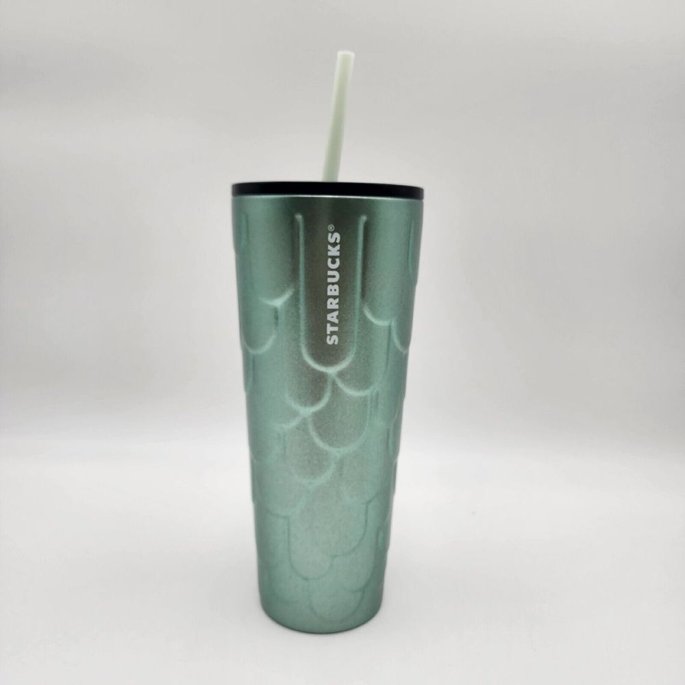 Starbucks Mermaid Siren Tail Scale Venti SS 24oz‎ Tumbler Cold Cup New